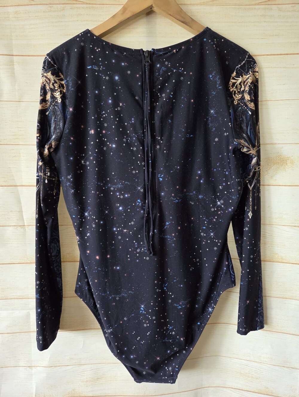 Johnny Was Supernova Surf One Piece Long Sleeve Swimsuit Rashguard Blue Size XL - Picture 7 of 13